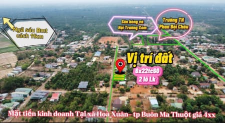 LÔ ĐẤT MẶT TIỀN KINH DOANH ĐƯỜNG RỘNG HÒA XUÂN- BUÔN MA THUỘT